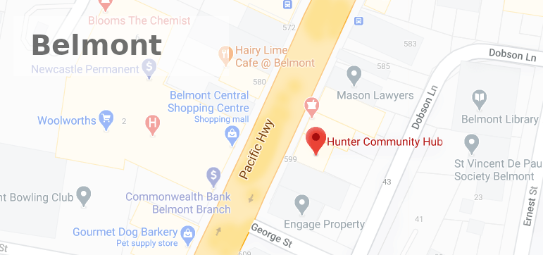 Hunter Community Hub Belmont Office Map
